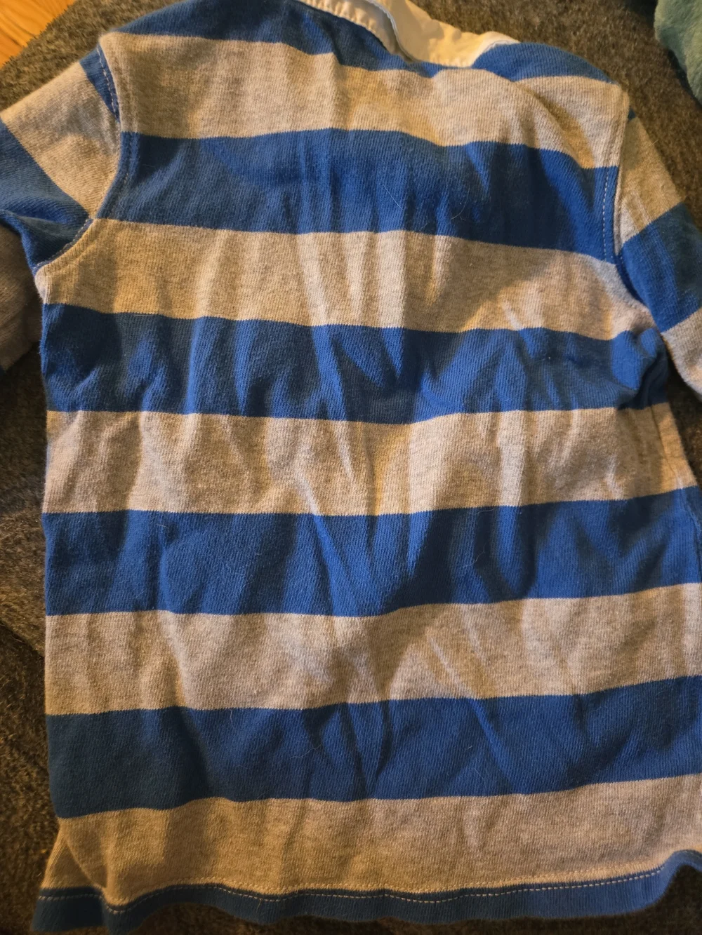 Carter's Blue, Gray and White Striped Polo Shirt